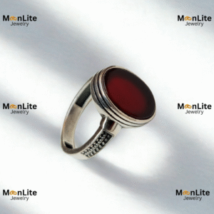 Men’s Premium Dark Brown Oval Stone Ring – Antique Silver Design | MoonLite Jewelry